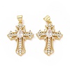 Brass Cubic Zirconia Pendants ZIRC-I062-31G-1