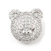 Brass Micro Pave Cubic Zirconia Slide Charms ZIRC-I068-04P-A-1