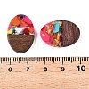 Transparent Resin and Walnut Wood Pendants RESI-T057-04L-4