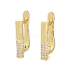 Rack Plating Brass with Cubic Zirconia Hoop Earring Findings KK-Z036-09G-1