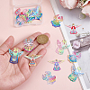 24Pcs 12 Colors 201 Stainless Steel Etched Metal Embellishments Pendants STAS-WR0001-46-3