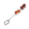 Faceted Round Natural Mixed Gemstone Beaded Pendants PALLOY-JF03529-4