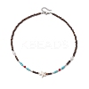 Summer Beach Synthetic Turquoise & Natural Coconut Beaded Neklaces NJEW-JN05208-01-4