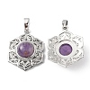 Natural Amethyst Pendants G-P498-02P-04-2