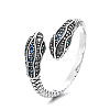 Brass Micro Pave Cubic Zirconia Cuff Open Rings WG32C77-01-5
