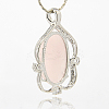 Natural Rose Quartz Pendants G-XCP0001-39-2