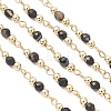 Natural Agate Beaded Round Link Chains AJEW-JB01533-02-2