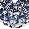 Handmade Blue and White Porcelain Ceramic Beads Strands PORC-L018-03-2