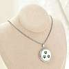 316 Surgical Stainless Steel Aromatherapy Diffuser Perfume Hollow Flat Round Pendant Box Chain Necklaces NJEW-R016-01P-05-3