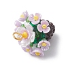 Resin Glass Seed Beaded Flower Pendants PALLOY-MZ01106-5
