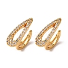 Teardrop Brass Micro Pave Clear Cubic Zirconia Cuff Earrings EJEW-F384-21G-4