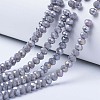 Electroplate Glass Beads Strands X-EGLA-A034-P8mm-B17-1