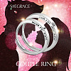 SHEGRACE Rhodium Plated 925 Sterling Silver Adjustable Couple Rings JR712A-3