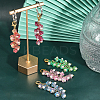 10Pcs 5 Colors Trumpet Flower Glass Pendant Decorations HJEW-CA0001-45-5