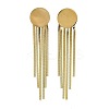 304 Stainless Steel Flat Round Tassel Stud Earrings LS-EJEW-Q040-04G-2