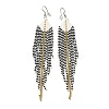 Bohemia Woven Glass Seed Bead Dangle Earrings EJEW-A046-04A-1