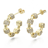 Brass Micro Pave Cubic Zirconia Stud Earrings KK-R137-029A-NF-1