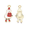 Rack Plating Alloy Enamel Pendants ENAM-N055-171B-3