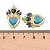 Brass with Glass Rhinestone Pendants KK-G552-05G-3