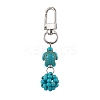 Synthetic Turquoise Beaded Round & Sea Turtle Pendant Decorations HJEW-JM03101-02-2