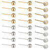 40Pcs 2 Colors Rack Plating Brass Stud Earring Findings KK-PH0004-80-1