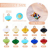 20Pcs 10 Colors Resin Imitation Jade Rondelle Charms FIND-TA0004-62-3