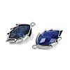 Natural Dyed Lapis Lazuli Faceted Leaf Pendants G-I375-04P-03-2