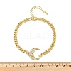 Brass Micro Pave Clear Cubic Zirconia Charm Bracelets BJEW-M050-01G-02-5