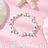 Starfish & Turtle Synthetic Turquoise Beads Stretch Bracelets for Women BJEW-JB12129-03-1