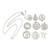 DIY Flat Round Brass Micro Pave Clear Cubic Zirconia Pendant Necklaces Making Kits KK-S386-39P-2