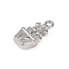 Brass Pave Clear Cubic Zirconia Pendants KK-L238-08P-3