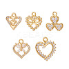 5Pcs 5 Styles Brass Micro Pave Cubic Zirconia Pendants KK-TA0002-99-1