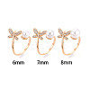Butterfly Brass Micro Pave Clear Cubic Zirconia Cuff Ring Settings KK-T076-31G-4
