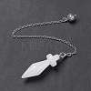 Natural Quartz Crystal Pointed Dowsing Pendulums AJEW-B020-05P-08-3