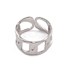 304 Stainless Steel Curb Chains Cuff Rings for Women RJEW-G285-07P-2