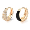 Brass Micro Pave Clear Cubic Zirconia Hoop Earrings for Women LS-EJEW-S234-07G-01-1
