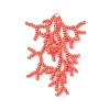 2Pcs 2 Colors Handmade Glass Seed Beaded Coral Pendants PALLOY-MZ00765-2
