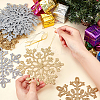 AHADERMAKER 12 Sets 6 Style Christmas Snowflake Plastic Pendant Decoration AJEW-GA0006-04-3
