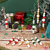 30Pcs 6 Colors Wooden Beaded Pendant Decorations HJEW-AB00737-5