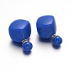 Double-side Acrylic Cube & Round Ear Studs EJEW-O033-01-2