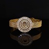 Brass Micro Pave Clear Cubic Zirconia Bangles for Women FS-WGA7409-38-1