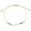 Natural Gemstone & Imitation Pearl Beaded Bracelet UH6167-5