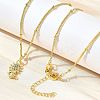 Brass Micro Pave Clear Cubic Zirconia Sunflower Pendant Necklaces for Women NJEW-A039-01A-G-2