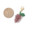 Glass Seed Beaded Grape Pendant Decoration HJEW-MZ00158-4