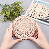 Rubber Wood Carved Onlay Applique Craft WOOD-PH0009-10-6