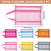 6Pcs 6 Colors Nylon Mesh Pen Bag AJEW-CP0006-77-2