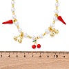 Brass Micro Pave Clear Cubic Zirconia Beaded Necklaces NJEW-Z059-04G-05-4