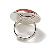 Cherry Quartz Glass Round Adjustable Rings RJEW-K371-09S-23-4