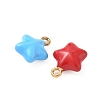 304 Stainless Steel Enamel Star Charms STAS-I346-51G-2