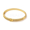 Brass Micro Pave Clear Cubic Zirconia Belt Hinged Bangles for Women BJEW-S147-16G-2